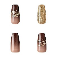 Gold Finger Gel Glam Design Nail (Gd18)