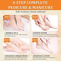 Foot Soak, Pedicure Spa Foot Bath Soak With Foot Soak Salt Scrub Lotion 4 In 1 Spa Pedicure Soak Set For Dry Cracked Feet, Moisturizing Foot Soak Spa Kit Honey Flower