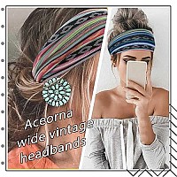 Aceorna Boho Headbands Wide Knot Hair Band Elastic Turban Head Band Stretch Leopard Twist Head Wraps Cloth Yoga Sweartband Fashion Hair Accessories For Women And Girls 3 Pcs (Set A)