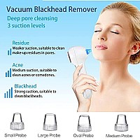 Umickoo Blackhead Remover Pore Vacuum,Rechargeable Facial Cleansing Brush With Lcd Screen,Ipx7 Waterproof 3 In 1 Facial Cleaner For Exfoliating, Massaging And Deep Pore Cleansing