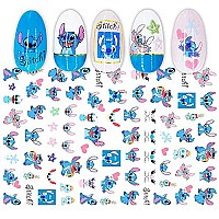 Dibests 4 Sheets Cute Nail Art Stickers 3D Cartoon Nail Decals Self-Adhesive Diy Nail Designs Decoration Anime Nail Sticker For Women Kids Girls Manicure Gift Nail Charms Accessories (300,Decals)