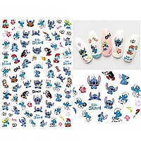 Dibests 4 Sheets Cute Nail Art Stickers 3D Cartoon Nail Decals Self-Adhesive Diy Nail Designs Decoration Anime Nail Sticker For Women Kids Girls Manicure Gift Nail Charms Accessories (300,Decals)