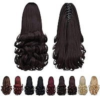 Dark Brown Ponytail Extension,Claw Clip Ponytails 12In Curly 38 Oz Fake Hair Extensions Hair Pieces Syxlcygg Wig Girl Synthetic Fluffy Not Tangled