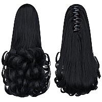 Black Ponytail Extensions,Fake Claw Clip Ponytails Hair Extension 12In Curly 38 Oz Hair Pieces Syxlcygg Wig Synthetic Fluffynot Tangled