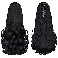 Black Ponytail Extensions,Claw Clip Ponytails Fake Hair Extension 12In Curly 38 Oz Hair Pieces Syxlcygg Wig Synthetic Fluffynot Tangled