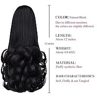 Black Ponytail Extensions,Claw Clip Ponytails Fake Hair Extension 12In Curly 38 Oz Hair Pieces Syxlcygg Wig Synthetic Fluffynot Tangled