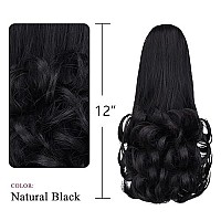 Black Ponytail Extensions,Claw Clip Ponytails Fake Hair Extension 12In Curly 38 Oz Hair Pieces Syxlcygg Wig Synthetic Fluffynot Tangled