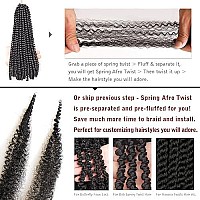 16 Inch Pre-Separated Springy Afro Twist Hair For Distressed Soft Locs 8 Packs Spring Twist Hair Natural Black Marley Twist Crochet Braiding Hair Hair Extension For Women(10 Strandspack,1B)