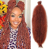 8 Packs Copper Red Springy Afro Twist Crochet Hair 24 Inch Pre-Separated Spring Twist Hair Marley Crochet Braiding For Distressed Soft Locs Hair Extension For Women(8 Strandspack,350)