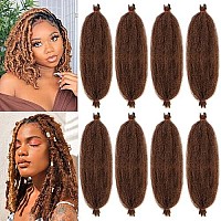 16 Inch Soft Springy Afro Twist Braiding Hair 8 Packs Pre-Separated Long Spring Twsit For Faux Locs Honey Brown Marley Twist Afro Crochet Braids Synthetic Hair Extension For Women (10 Strandspack30)