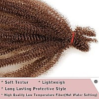 16 Inch Soft Springy Afro Twist Braiding Hair 8 Packs Pre-Separated Long Spring Twsit For Faux Locs Honey Brown Marley Twist Afro Crochet Braids Synthetic Hair Extension For Women (10 Strandspack30)