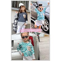 Dokotoo Girls Long Sleeve Sweatshirts Striped Leopard Camouflage Sweatshirt Sequin Pocket Pullover Shirts Tops For Teen Girls Green Size 12-13