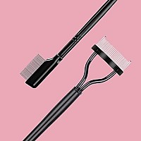 2Pcs Eyelash Separator, Eyelash Comb Lash Brush Separator, Lash Comb Eyelashes Curler Makeup Mascara Applicator, Eye Makeup Brush Tools, Metal Teeth Eyelashes Grooming Tool