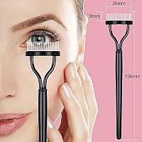 2Pcs Eyelash Separator, Eyelash Comb Lash Brush Separator, Lash Comb Eyelashes Curler Makeup Mascara Applicator, Eye Makeup Brush Tools, Metal Teeth Eyelashes Grooming Tool