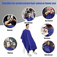 Izzycka Barber Cape For Men-Waterproof Large Hair Cutting Cape-Professional Styling Adults Self Haircut Apron,Hair Salon Nylon Blue Capes, With Adjustable Snap Closure,Barber Home Use Gift Giving