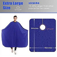 Izzycka Barber Cape For Men-Waterproof Large Hair Cutting Cape-Professional Styling Adults Self Haircut Apron,Hair Salon Nylon Blue Capes, With Adjustable Snap Closure,Barber Home Use Gift Giving