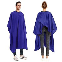 Izzycka Barber Cape For Men-Waterproof Large Hair Cutting Cape-Professional Styling Adults Self Haircut Apron,Hair Salon Nylon Blue Capes, With Adjustable Snap Closure,Barber Home Use Gift Giving