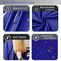 Izzycka Barber Cape For Men-Waterproof Large Hair Cutting Cape-Professional Styling Adults Self Haircut Apron,Hair Salon Nylon Blue Capes, With Adjustable Snap Closure,Barber Home Use Gift Giving