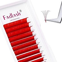 Colored Lash Extensions D Curl Volume Lash Extensions Easy Fan Volume Lashes Red Lash Extensions Flowering 007 Color Lashes Extension (Red-007D-13Mm)