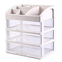 PTBSZCWY Makeup Organizer with 3 Drawers, Cosmetic Display Cases, Makeup Storage Box (3 Drawers)