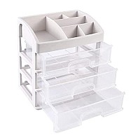 PTBSZCWY Makeup Organizer with 3 Drawers, Cosmetic Display Cases, Makeup Storage Box (3 Drawers)