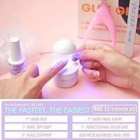 Gellen Nail Tips And Glue Gel Kit, Acrylic Nail Kit With 504Pcs Stiletto Fake Nails, U V Led Nail Lamp, 3 In 1 Nail Glue, Nail Art Tools, Gel Nail Extension Starter Kit For Women, Manicure Gift Set