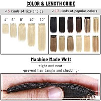 S-Noilite Hair Extensions For Short Hair Clip In Human Hair 1Pcs 2 Clips Clip In Hairpieces Remy Hair For Women With Thinning Hair Add Hair Volume 12G 8Inch-Medium Brown