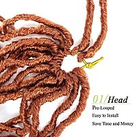 Umylar Soft Locs 36 Inch Faux Locs Crochet Hair 4 Packs Pre-Looped Soft Locs Crochet Hair For Women Super Long Soft Locs Goddess Curly Synthetic Hair Extensions(36 Inch, 350)