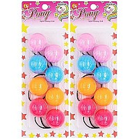 8 Pcs Hair Ties 40Mm Large Ball Bubble Ponytail Holders Colorful Elastic Accessories For Kids Children Girls Women All Ages (Light Pink/Sky Blue/Orange/Hot Pink)