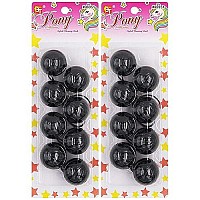 8 Pcs Hair Ties 40Mm Large Ball Bubble Ponytail Holders Colorful Elastic Accessories For Kids Children Girls Women All Ages (Black)