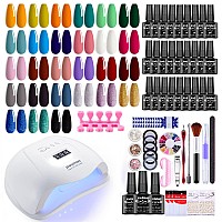 27 Colors Gel Nail Polish Kit With U V Light, 120W U V Led Nail Dryer Lamp Curing Gel Nail Polish Set Popular Gel Nail Polish Set Diy At Home, Nail Manicure Tools