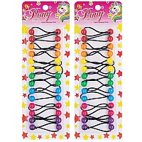 28 Pcs 12mm Hair Ties Hair Accessories for girls Hair Ties with Balls Bubble Twinbead Ponytail Holders Bobble Hair Balls Kids Toddler girl Hair Accessories (RedOrangeYellowLimeAzureMagenta)