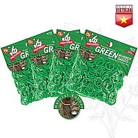 Rubber Bands 1000 Pcs Mini Size No Break & Damage Stretchy Elastic Premium Quality Made In Vietnam Hair Ties (Green - 4 Pack Of 250 Pcs)