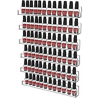 Cq Acrylic Nail Polish Organizer Wall Mounted,6 Pack Rack Display 72 Bottles Nail Tech Organizers And Storage,Clear Wall Rack Nail Supplies For Nail Techs,15 Inch