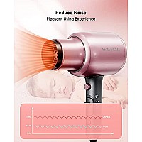 Wavytalk Professional Ionic Hair Dryer Blow Dryer With Diffuser And Concentrator For Curly Hair 1875 Watt Negative Ions Dryer With Ceramic Technology Nozzle For Fast Drying As Salon Light And Quiet