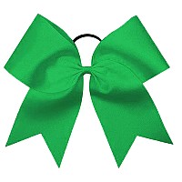 Oaoleer 8 Jumbo Large Cheer Bows Ponytail Holder Elastic Band Handmade Boutique Hair Accessories For Cheerleading Teen Girls College Women Sports (1Pcs, Green)