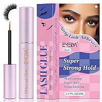 Emeda False Eyelash Glue Super Strong Hold Clear Glue Professional Latex Free Eyelash Glue Lash Glue Best White Strip Eyelash Adhesive Lash Adhesive 5Ml 0.17Oz