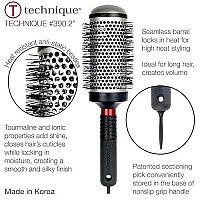 Cricket Technique 390 2A Thermal Hair Brush Seamless Barrel Styling Hairbrush Anti-Static Tourmaline Ionic Bristle For Blow Drying Curling All Hair Types