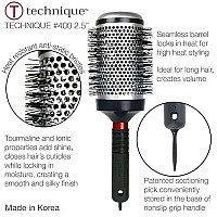 Cricket Technique 400 25A Thermal Hair Brush Seamless Barrel Styling Hairbrush Anti-Static Tourmaline Ionic Bristle For Blow Drying Curling All Hair Types