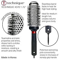 Cricket Technique 370 175A Thermal Hair Brush Seamless Barrel Styling Hairbrush Anti-Static Tourmaline Ionic Bristle For Blow Drying Curling All Hair Types