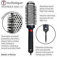 Cricket Technique 350 15A Thermal Hair Brush Seamless Barrel Styling Hairbrush Anti-Static Tourmaline Ionic Bristle For Blow Drying Curling All Hair Types