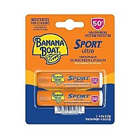 Banana Boat Sport Ultra Spf 50 Lip Sunscreen 2 Pack Spf Lip Balm Pack, Banana Boat Lip Balm Spf 50, Oxybenzone Free Sunscreen, Lip Sunblock, Travel Size Sunscreen For Lips Spf 50, Twin Pack