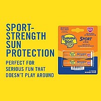 Banana Boat Sport Ultra Spf 50 Lip Sunscreen 2 Pack Spf Lip Balm Pack, Banana Boat Lip Balm Spf 50, Oxybenzone Free Sunscreen, Lip Sunblock, Travel Size Sunscreen For Lips Spf 50, Twin Pack