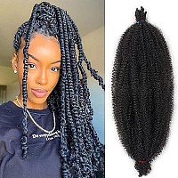 20 Inch Pre-Separated Springy Afro Twist Hair 8 Packs Spring Twist Hair For Distressed Soft Locs Natural Black Marley Twist Braiding Hair Synthetic Hair Extension For Black Women (10 Strandspack,1B)