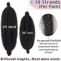 20 Inch Pre-Separated Springy Afro Twist Hair 8 Packs Spring Twist Hair For Distressed Soft Locs Natural Black Marley Twist Braiding Hair Synthetic Hair Extension For Black Women (10 Strandspack,1B)