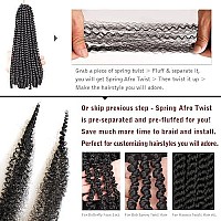 8 Packs Soft Springy Afro 12 Inch Short Spring Twist Hair For Distressed Soft Locs Natural Black Marley Twist Crochet Braiding Hair Synthetic Hair Extension For Women(10 Strandspack,1B)