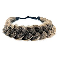 Toecwegr Synthetic Hair Braided Headband Classic Chunky Wide Plaited Wedding Fluffy Braids Wig Women Girl Beauty Accessory (Vanguard Winnerma)