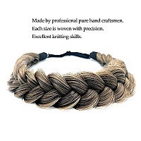 Toecwegr Synthetic Hair Braided Headband Classic Chunky Wide Plaited Wedding Fluffy Braids Wig Women Girl Beauty Accessory (Vanguard Winnerma)