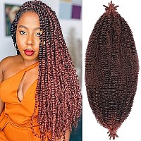 24 Inch Pre-Separated Spring Twist Hair 8 Packs Springy Afro Twist Crochet Hair Synthetic Marley Crochet Braiding For Distressed Soft Locs Hair Extension For Women (10 Strandspack,T350)