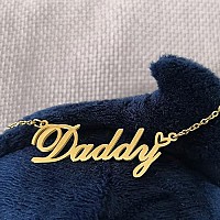 Ronkahshow Linda Custom Name Necklace Customized Personalized 18K Gold Pendant Name Necklace With Heart Name Necklace For Women Best Gift For Girl Birthday Motheraday Christmas Wedding Gold